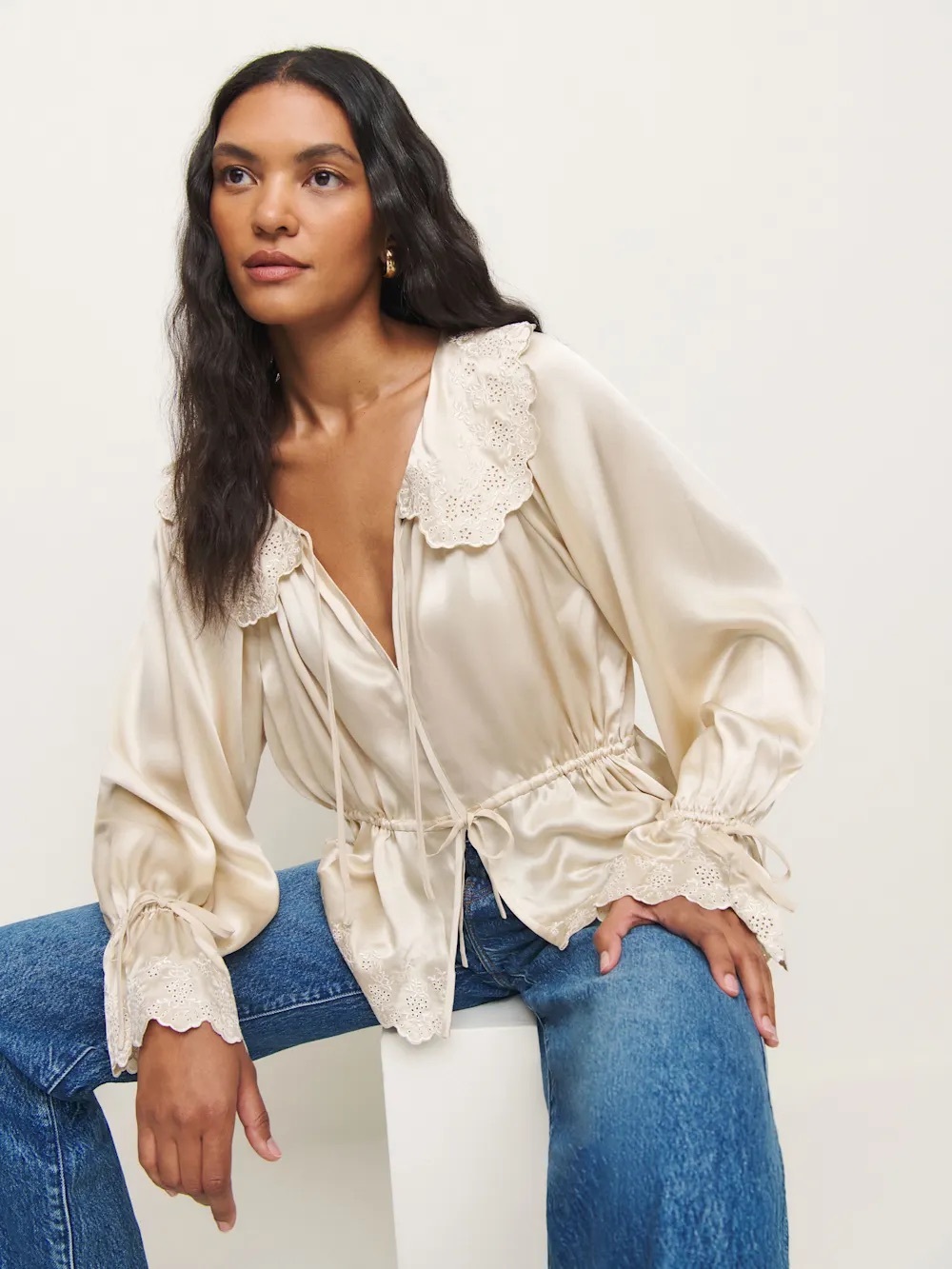 Reformation Lillie Silk Top